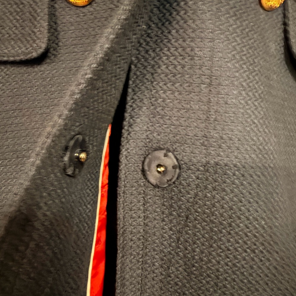 Banana Republic Navy Military Style Double-Breasted Cotton Peacoat – W-Med. NWOT - Picture 4 of 8